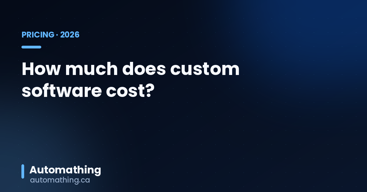 How Much Does Custom Software Cost in Quebec in 2026?
