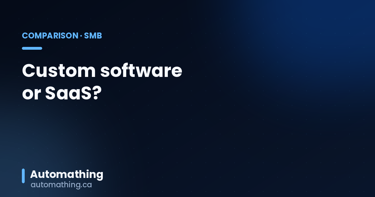 Custom Software or SaaS for Your Quebec SMB?